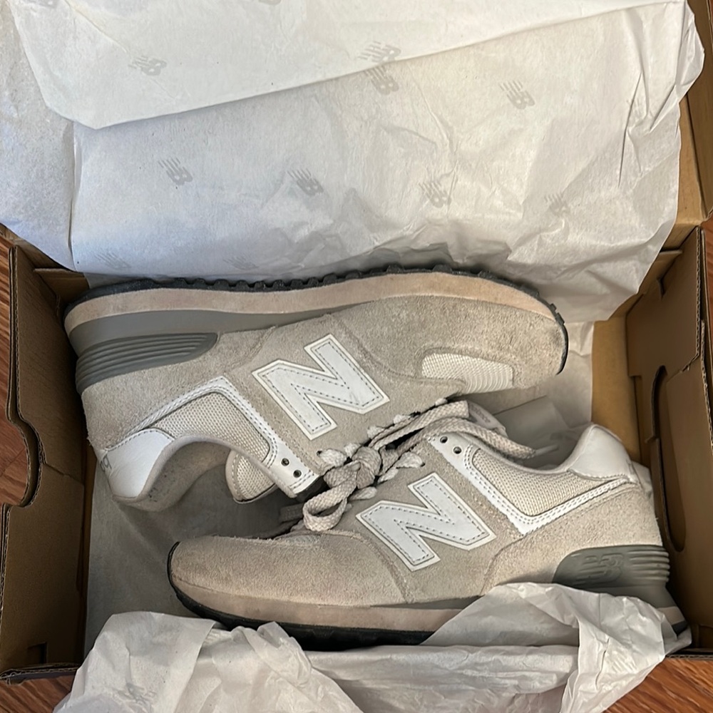 New Balance Gray and White Sneakers 574 Core